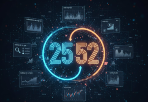 Hình ảnh minh họa song thủ lô miền bắc, cặp số 25-52 với mũi tên quay vòng, các biểu đồ thống kê lô gan, phân tích cầu kẹp số và chiến lược quản lý vốn hiệu quả.